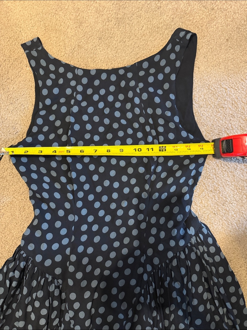 Reformation Anelis Navy Polka Dot Midi Dress - Picture 10 of 11